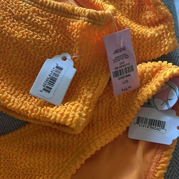 NWT Ardene Swim Bright Orange Textured Bikini Set - Picture 4 of 9